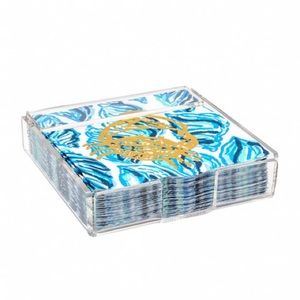 NEW Lilly Pulitzer set of paper napkins & holder